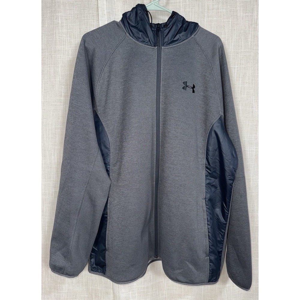 Under Armour G87 Fleece Gray Storm Jacket Full Zip Hoodie Men's XLarge XL